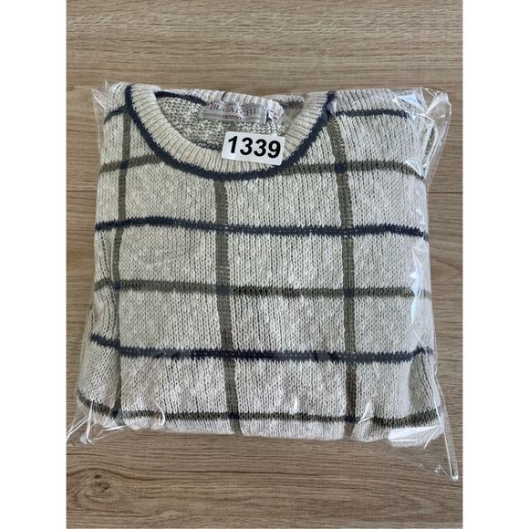 Bugatchi Geometric Knit Sweater Mens L Beige Grandpacore Retro 90s‎ Coogi Style - Picture 7 of 7